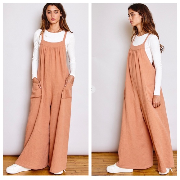 ShopEvelynne Pants - ✨LAST ONE✨Cotton Gauze Boho wide leg jumpsuit